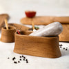 Belfort Oak Mortar and Marble Pestle - J. Bird and Company