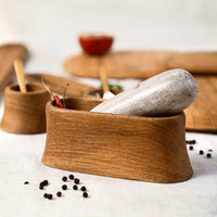 Belfort Oak Mortar and Marble Pestle - J. Bird and Company