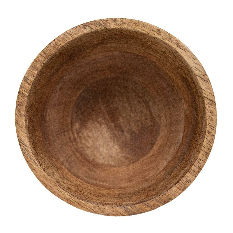 Carved Mango Wood Dip Bowl - J Bird and Company