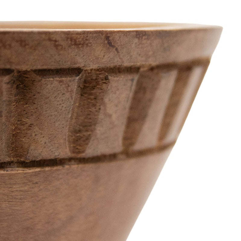 Carved Mango Wood Dip Bowl - J Bird and Company