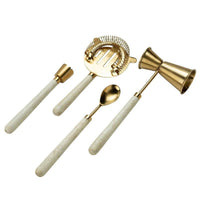 Brass and Wood Barware Set - J. Bird & Company