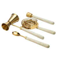 Brass and Wood Barware Set - J. Bird & Company