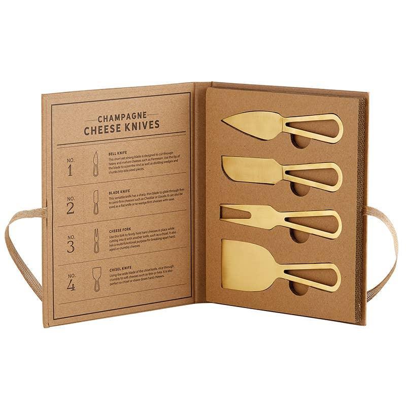 Champagne Cheese Knives Book Box Gift SetCheese Knives Book Box - J. Bird & Company