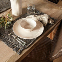 Rae Woven Fringe Placemat Grey - J. Bird & Company