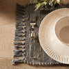 Rae Woven Fringe Placemat Grey - J. Bird & Company