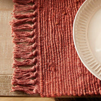 Rae Woven Fringe Placemat Red - J. Bird & Company