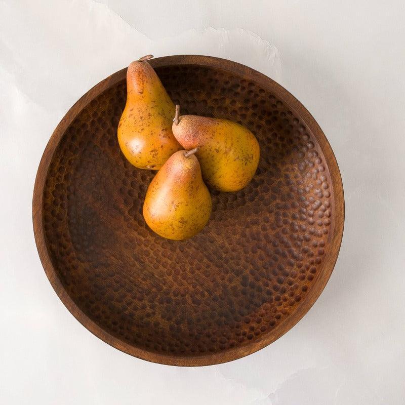 Rustic Hammered Wood Artisan Serving Platter - J. Bird & Company
