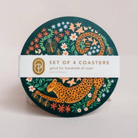 Stretching Cheetah Sustainable Coaster Set - J. Bird & Company